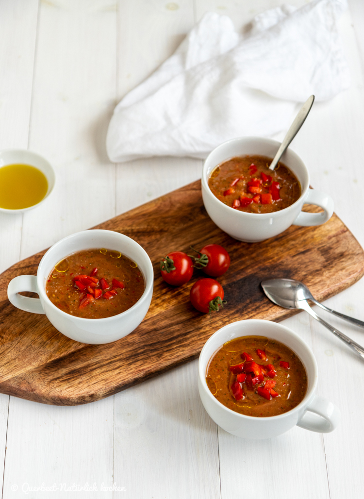 Gazpacho mit ganz viel frischem Gemüse - Querbeet-Natürlich kochen